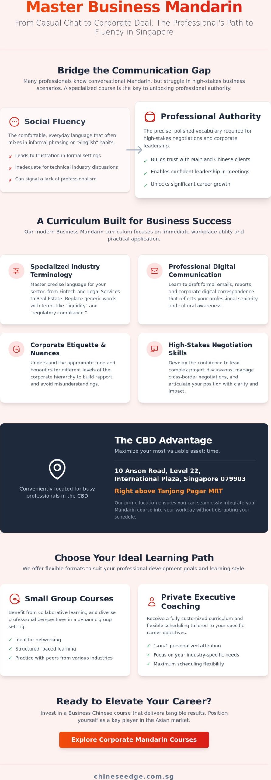 Master Professional Communication: Business Chinese Course Near Marina Bay 2026